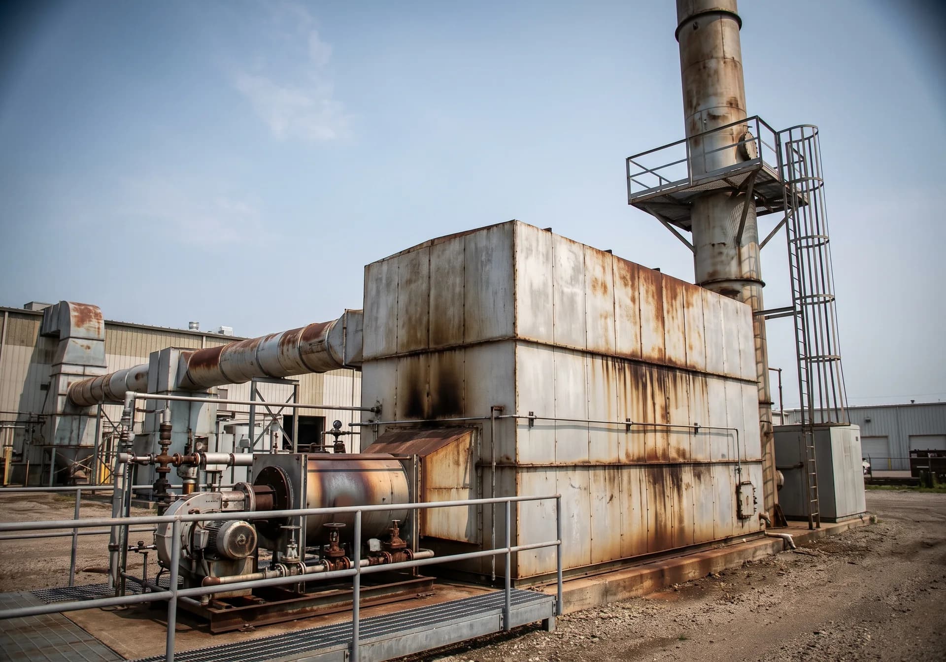 Thermal oxidizer installed at an industrial facility