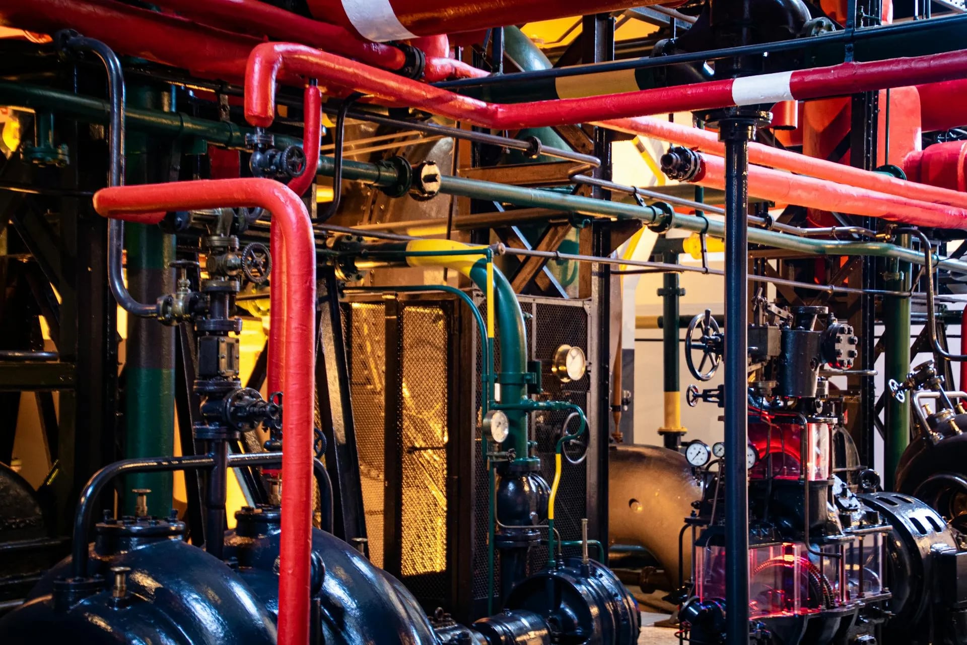 Pollution control equipment in operation at industrial facility